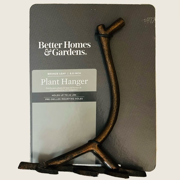 Better Homes & Gardens Bronze Leaf Wall Plant Hanger Rustic Charm NEW Metal - Picture 3 of 4